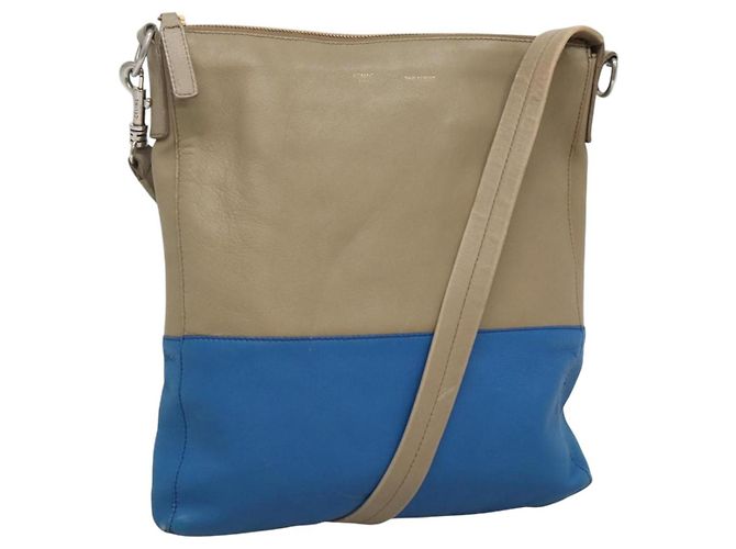 Céline Borsa a spalla CELINE in pelle beige oro blu Auth bs22533 D'oro