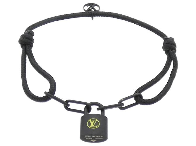 Pulseira charm preta Louis Vuitton Lockit Virgil Abloh Preto