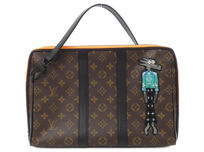 Bolso Keepall Monogram Louis Vuitton Castaño Negro