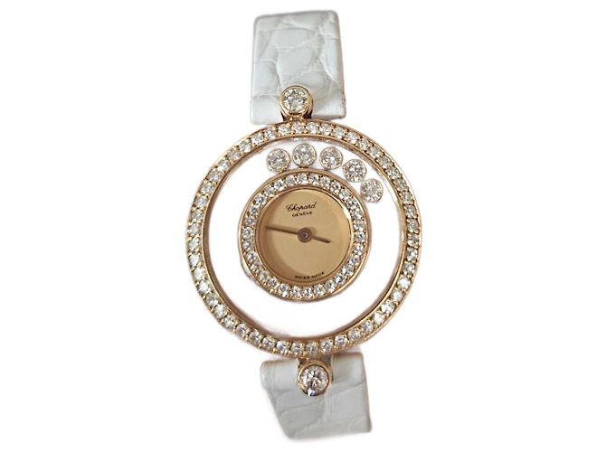 Chopard Happy Diamond 4097 Relógio em Ouro Amarelo e Diamantes Branco