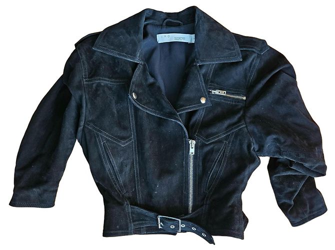 Iro Black Suede Biker Jacket