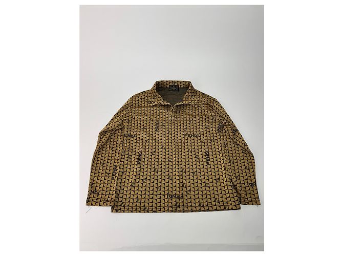Vintage Fendi Roma Monogramm Pullover 38/M Gold Golden 