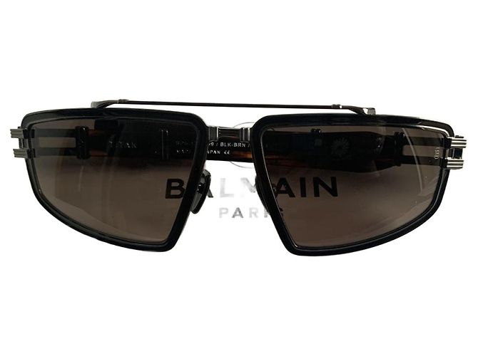 Balmain Sunglasses Acetate and Titanium Black Light brown Dark brown