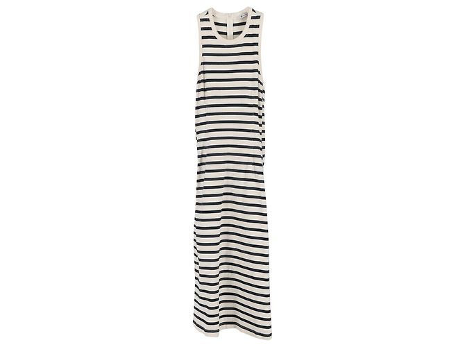 T Alexander Mcqueen gestricktes gestreiftes Midi-Topkleid aus blauer Wolle Marineblau