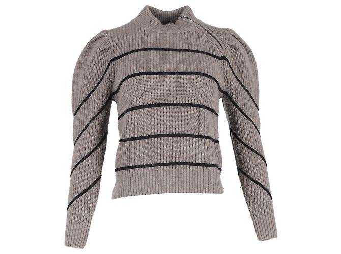Ba&Sh Gestreifter Pullover Ba & Sh Yonoh aus grauer Wolle