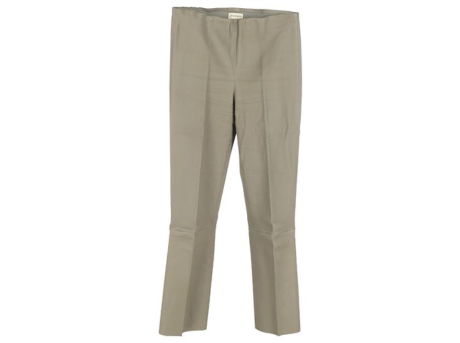 Beige Leder-Hose im geraden Schnitt von By Malene Birger