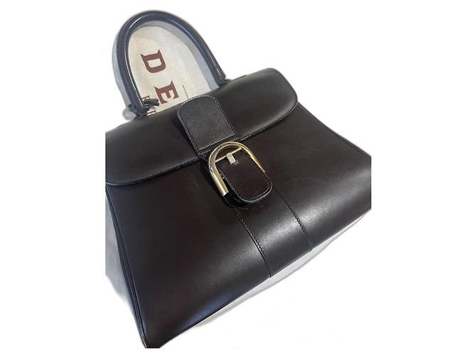 Delvaux Brillant MM caixa de couro de bezerro Chocolate
