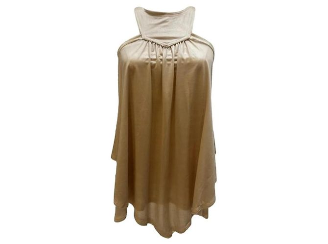 Top in seta Fendi Caramel Caramello
