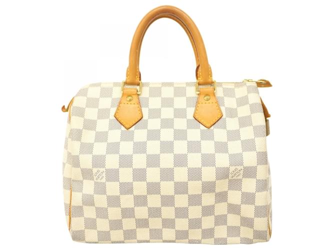 Louis Vuitton Damier Azur Speedy 25 Handbag White  ref.2082730