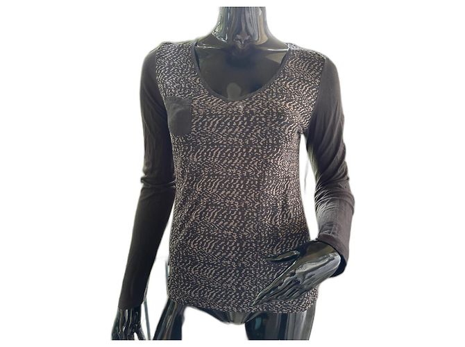 Autre Marque Schwarzes Langarm-T-Shirt mit Strass Libelle