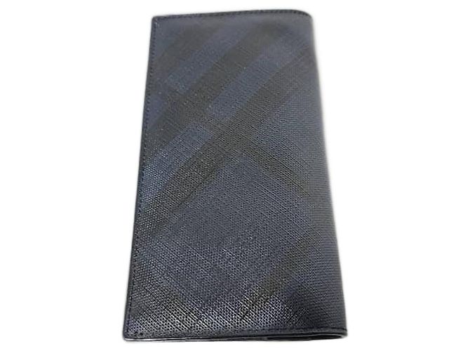Cartera larga bi-fold Burberry Cavendish azul marino/negro