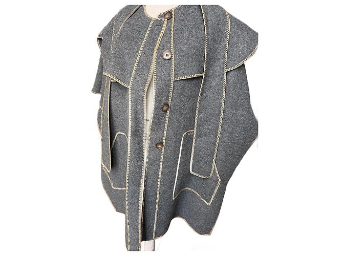 Autre Marque Capa abrigo Mizele gris de lana