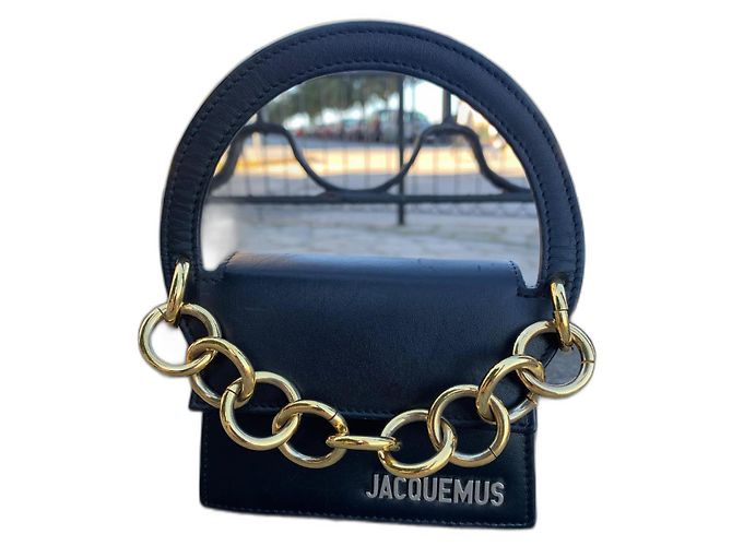 Borsa a mano Jacquemus in pelle nera Nero