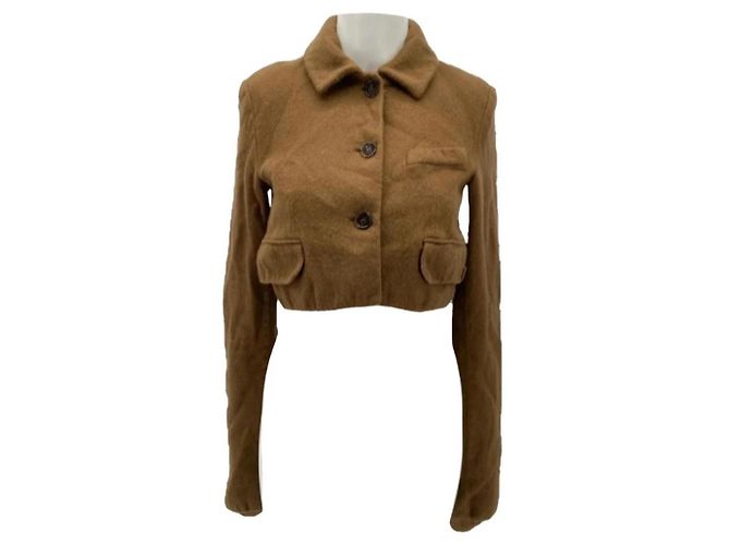 Acne Brown Wool Cropped Jacket