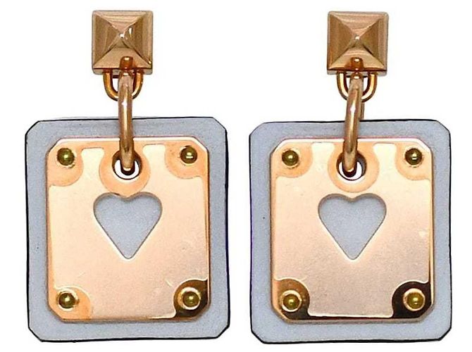 Hermès Orecchini Hermes in azzurro chiaro e oro rosa D'oro Blu chiaro