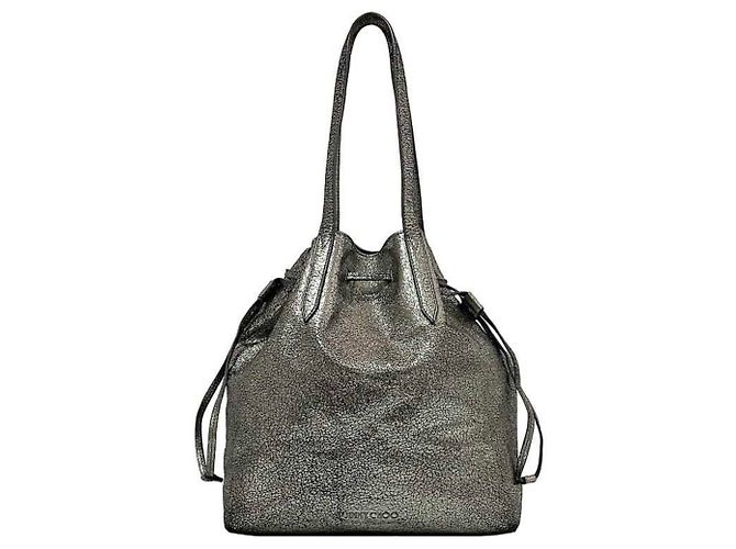 Jimmy Choo Metallic Silber Leder Tote Bag