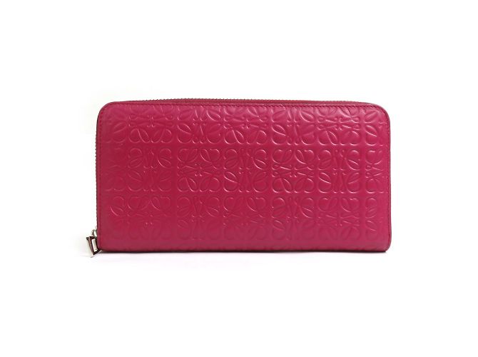 Cartera larga redonda Loewe en rosa profundo
