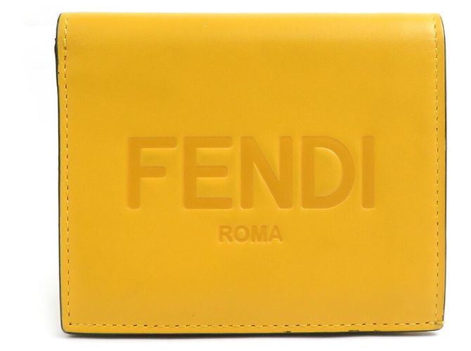 Fendi Bi-fold Wallet in Yellow Leather
