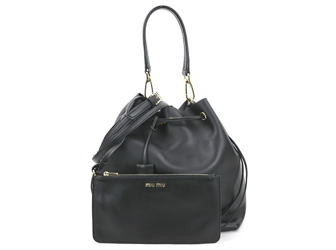 Borsa in pelle nera Miu Miu Nero
