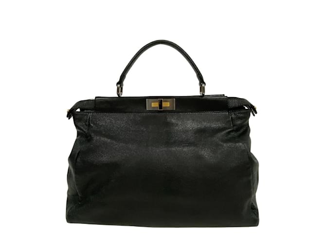 Fendi 8BN210 Peekaboo Large Handbag Black Leather  ref.2084539