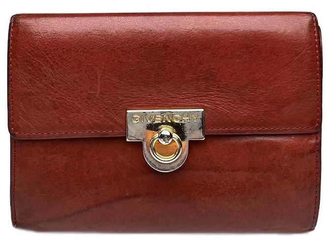 Vintage  Givenchy GV3 Leather Wallet Brown/Red