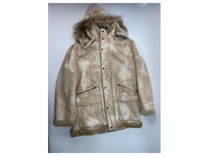 Autre Marque Vintage Kansai Yamamoto Fur Parka Unisex Beige M/L  ref.2084772