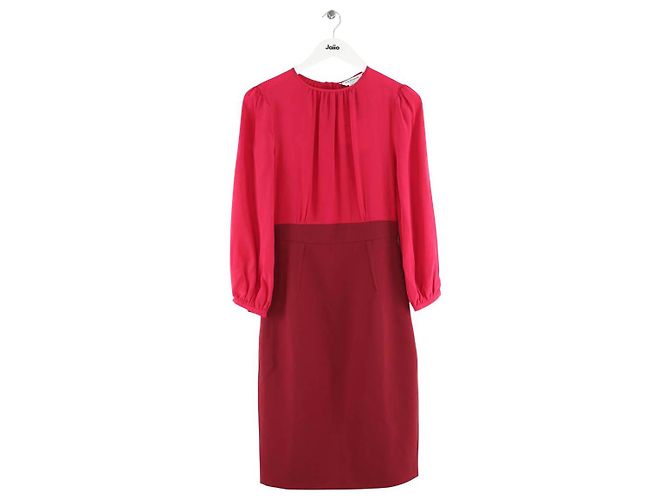 Vestido Suzette de seda burdeos Lk Bennett