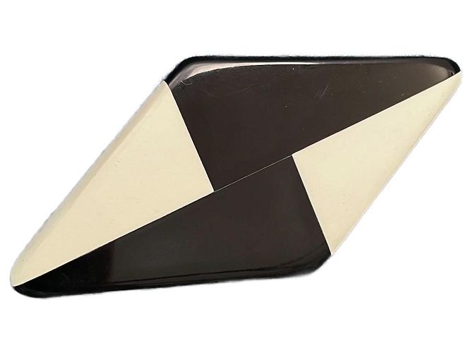 Vintage Bakelit Brosche schwarz weiß geometrische Muster
