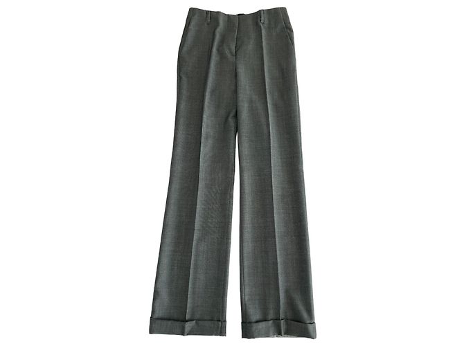 Calvin Klein Hose aus Wolle grau weit geschnitten