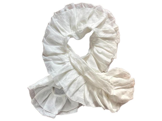 Bufanda Ralph Lauren Collection blanca de ramio efecto lino Blanco