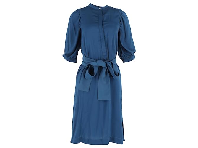 Autre Marque Heidi Merrick Chambray Mason Short Dress in Blue Linen  ref.2085441