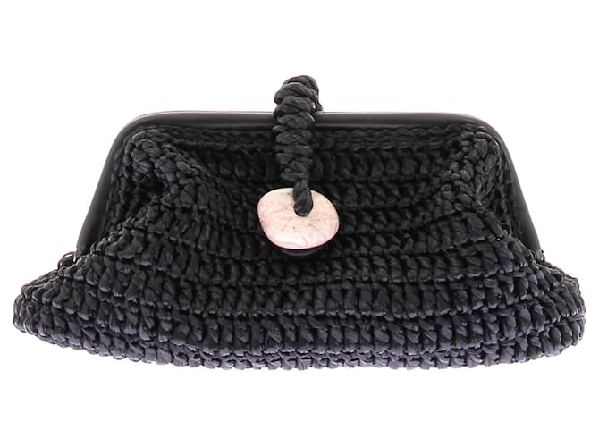 Autre Marque SERENA UZIYEL Clutch bags T.  Wicker Black  ref.2085478