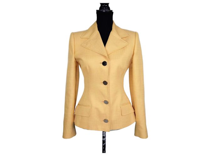 Blazer giallo in cotone e seta Dolce & Gabbana