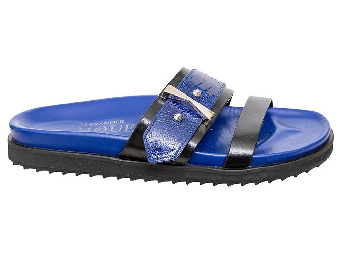 Alexander McQueen Embossed Sandals Blue
