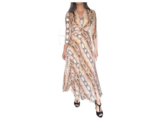 Vestido impresso nude e marrom Maje tamanho 36