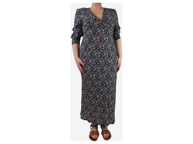 Autre Marque Multicolour floral printed midi dress - size UK 14 Multiple colors Viscose  ref.2087676