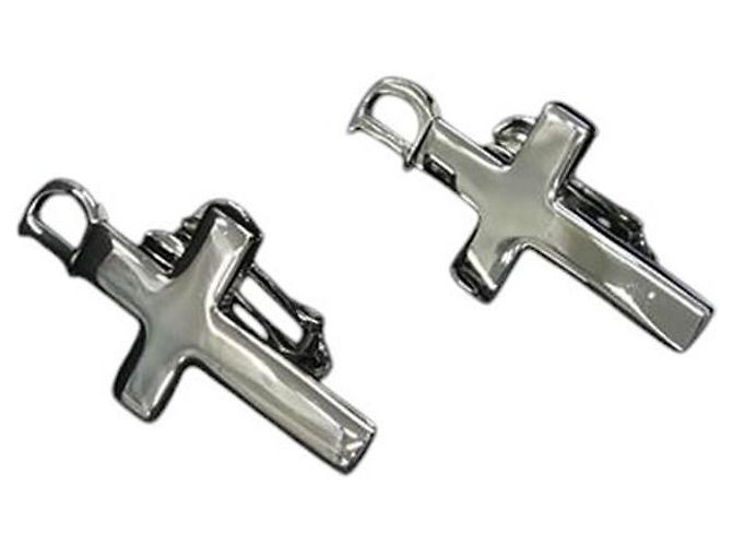 Orecchini croce crocifisso argento con logo Christian Dior