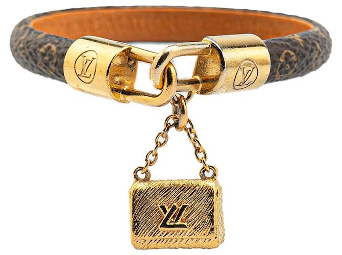 Louis Vuitton Brown Monogram Twist Lock Bracelet Cloth  ref.2087973