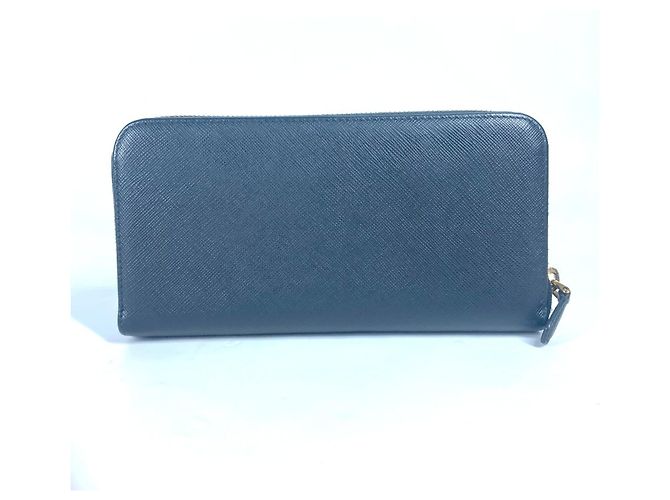 Prada Saffiano Leather Long Wallet Black