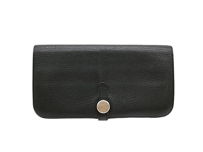 Hermès Hermes Dogon Long Wallet in Black Togo Leather  ref.2088715