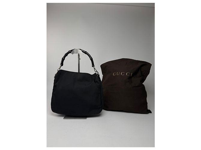 Bamboo Vintage Gucci Handtasche mit Bambusgriff in Schwarz