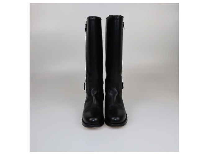 Trim Hermès HERMES Boots T.EU  Leather Black