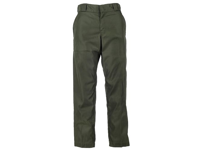 Calças de nylon verde com logo triangular Prada Verde oliva