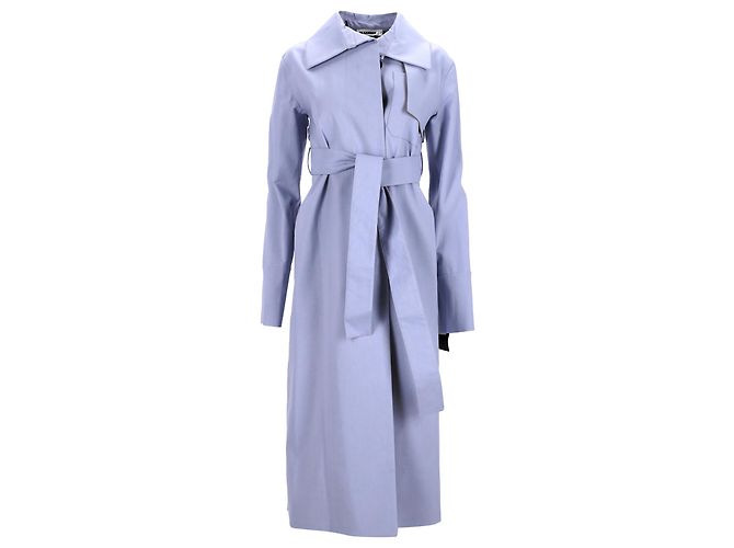 Trench coat com cinto e botões seguros Jil Sander em algodão roxo
