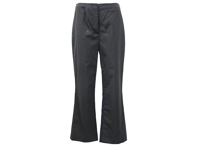 Pantalones de tiro alto en algodón negro de Prada