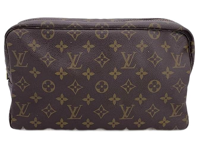 Louis Vuitton Necessaire Monogram 28 Bolsa de Cosméticos M47522 Marrom Lona  ref.2089702