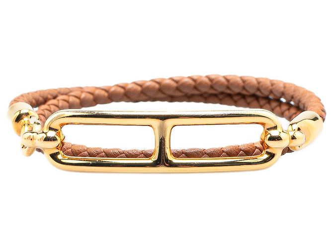 Pulseira Double Tour Roulis em Swift Marrom Hermès