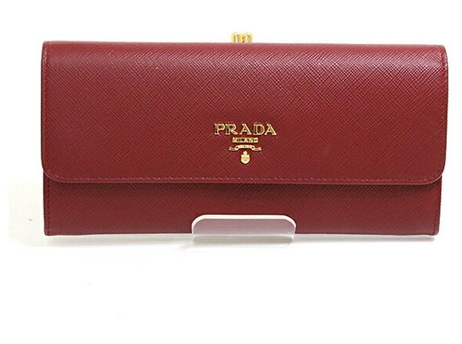 Saffiano Cartera Larga Prada en Burdeos