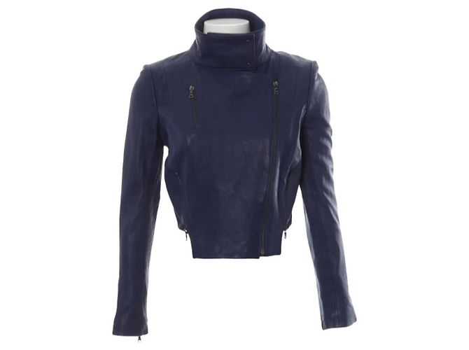 J Brand Lederbikerjacke in Blau