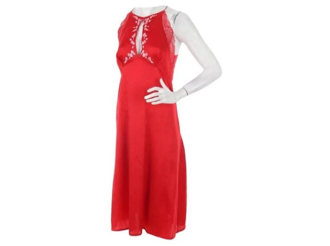 La Perla Vestido de perlas lencería Roja